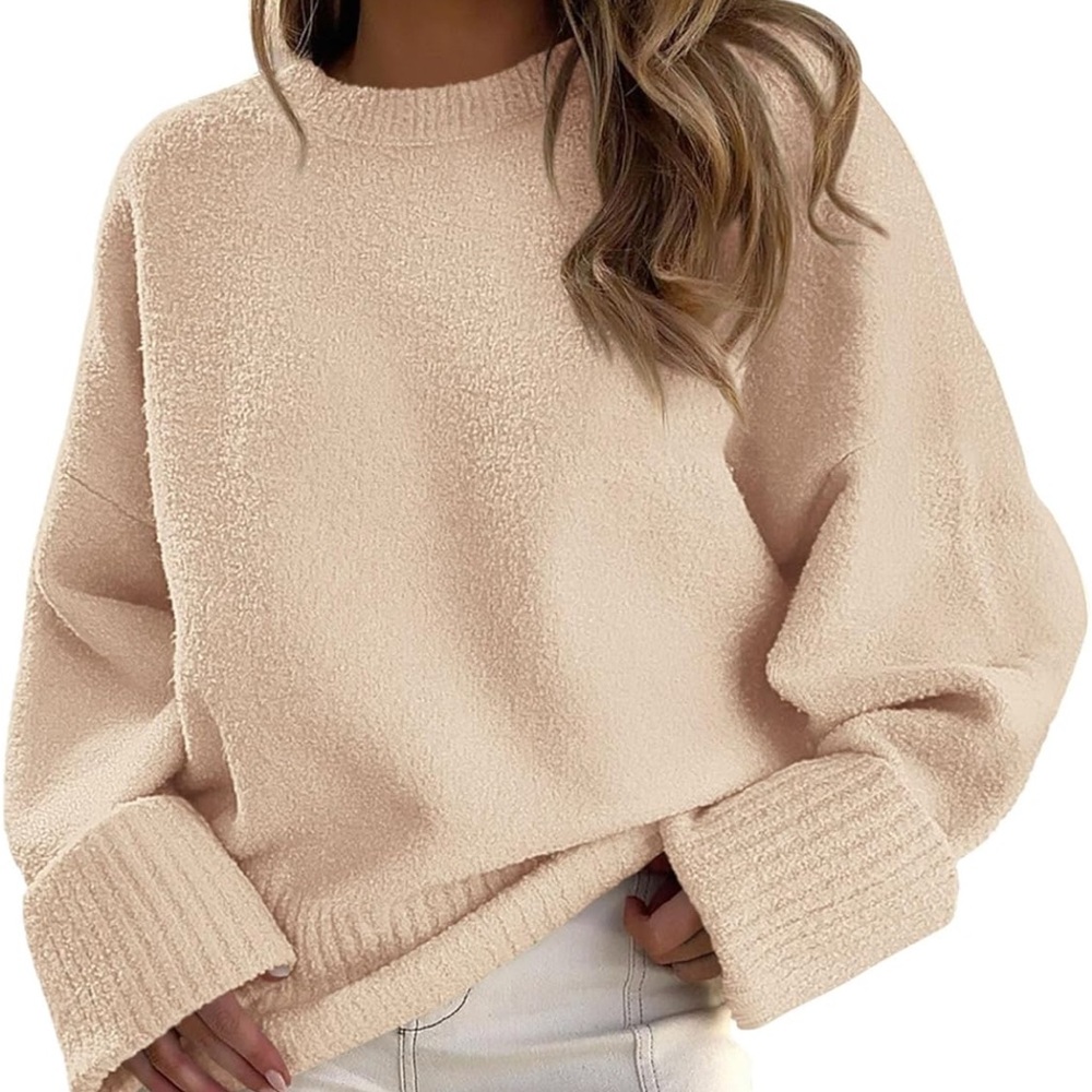 Cream Knit Crew Neck Sweater - Picture 2 of 5